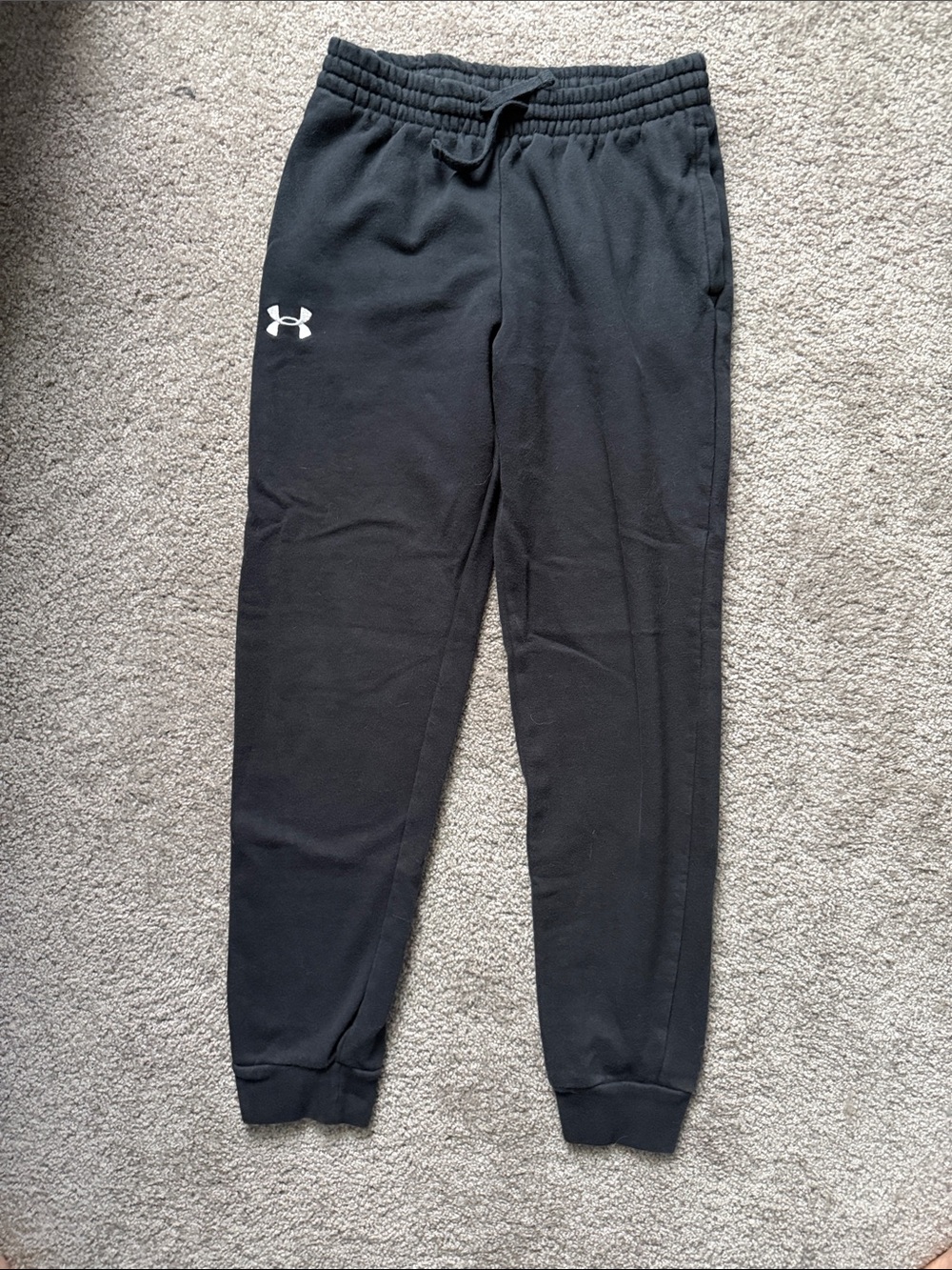 Under Armour Kids Black Jogger Sweatpants with White Logo